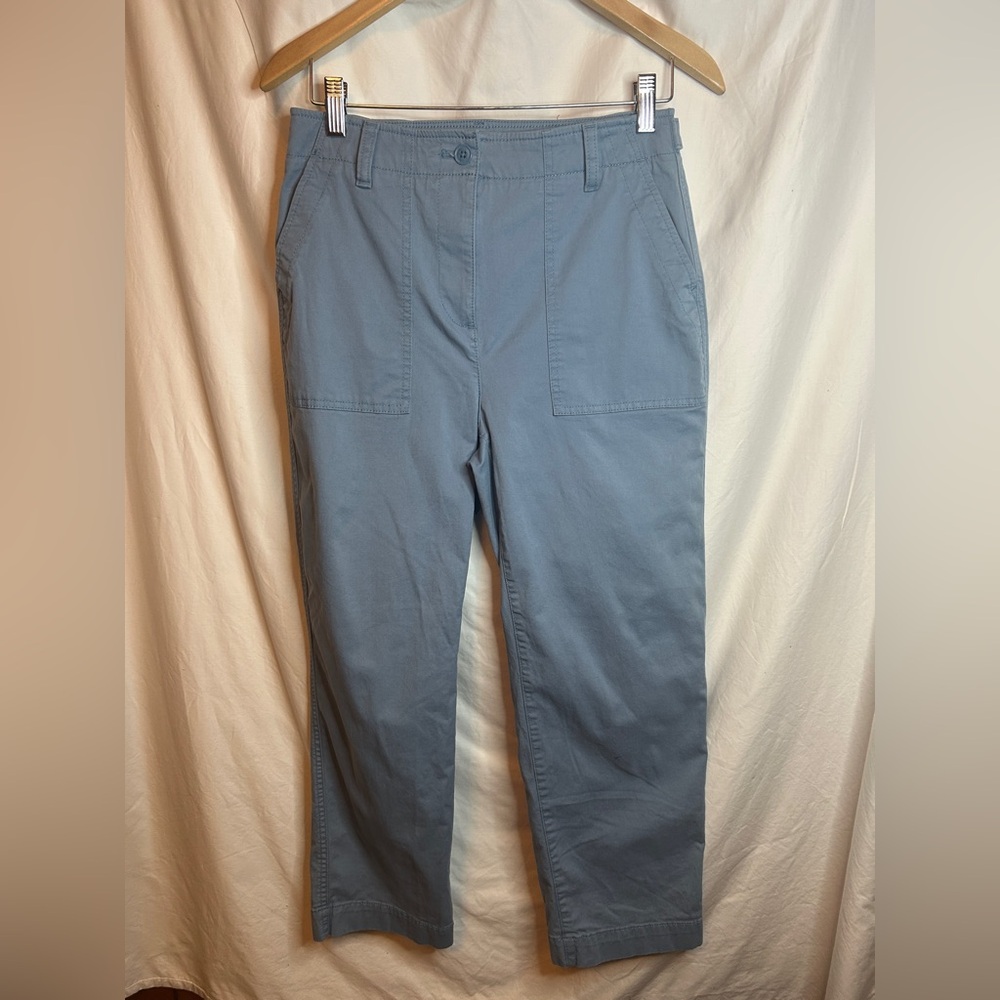 Talbots High Waist Patch Pocket Crop Straight Leg Pants Size 4